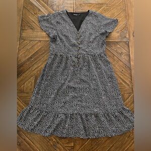 Mikarose Black and White Patterned Dress